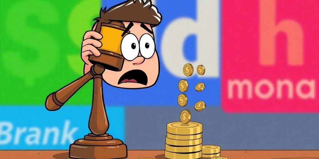 Cartoon hand holding money while being chased by a gavel.