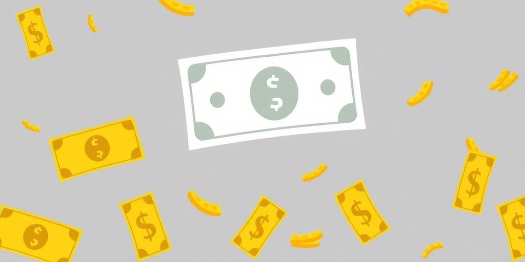 Animated dollar bills with a happy face.