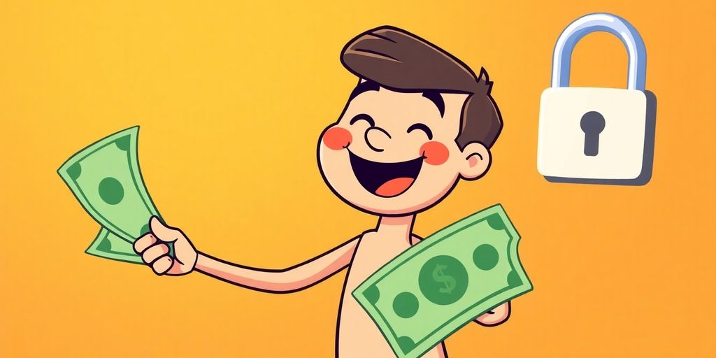 Person happily receiving cash without collateral.