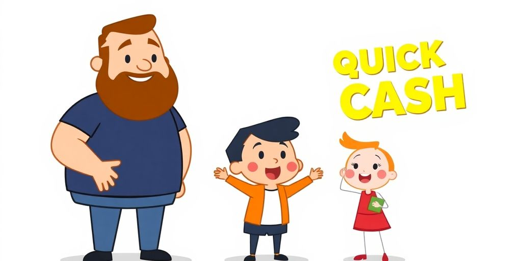 Cartoon hands holding a pile of cash.