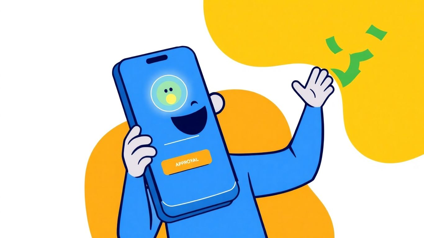 Person getting approved for a same-day loan online.