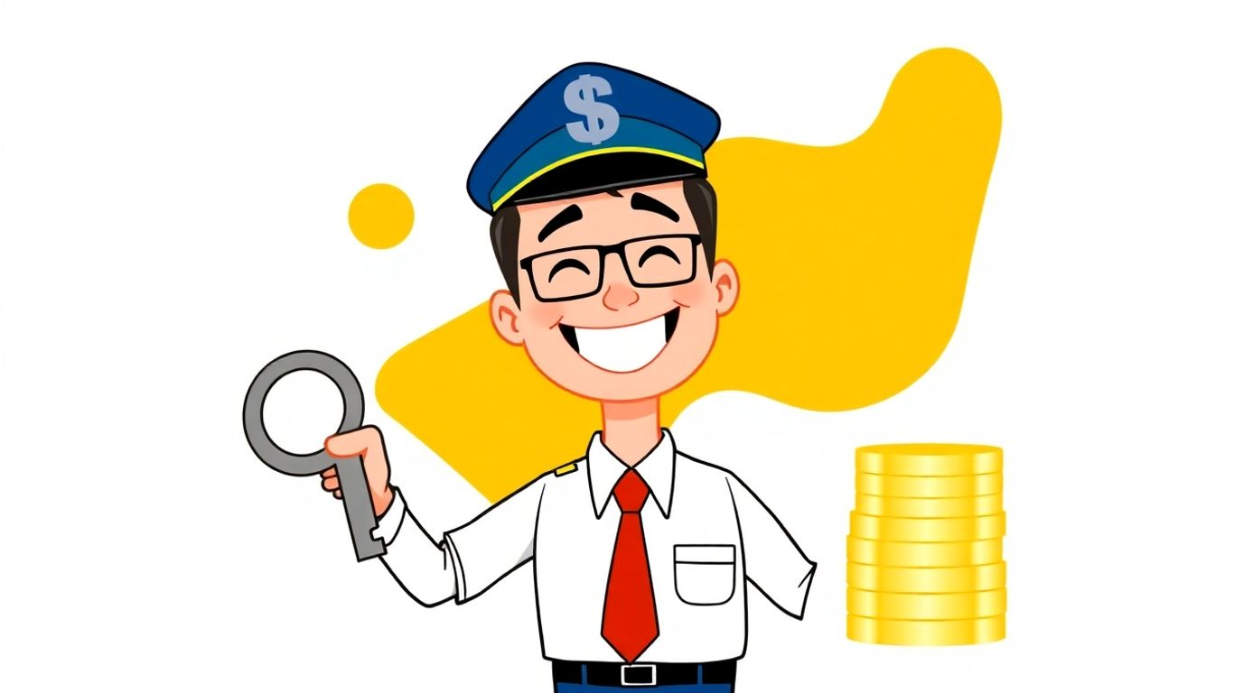 Federal employee receiving a loan with coins.